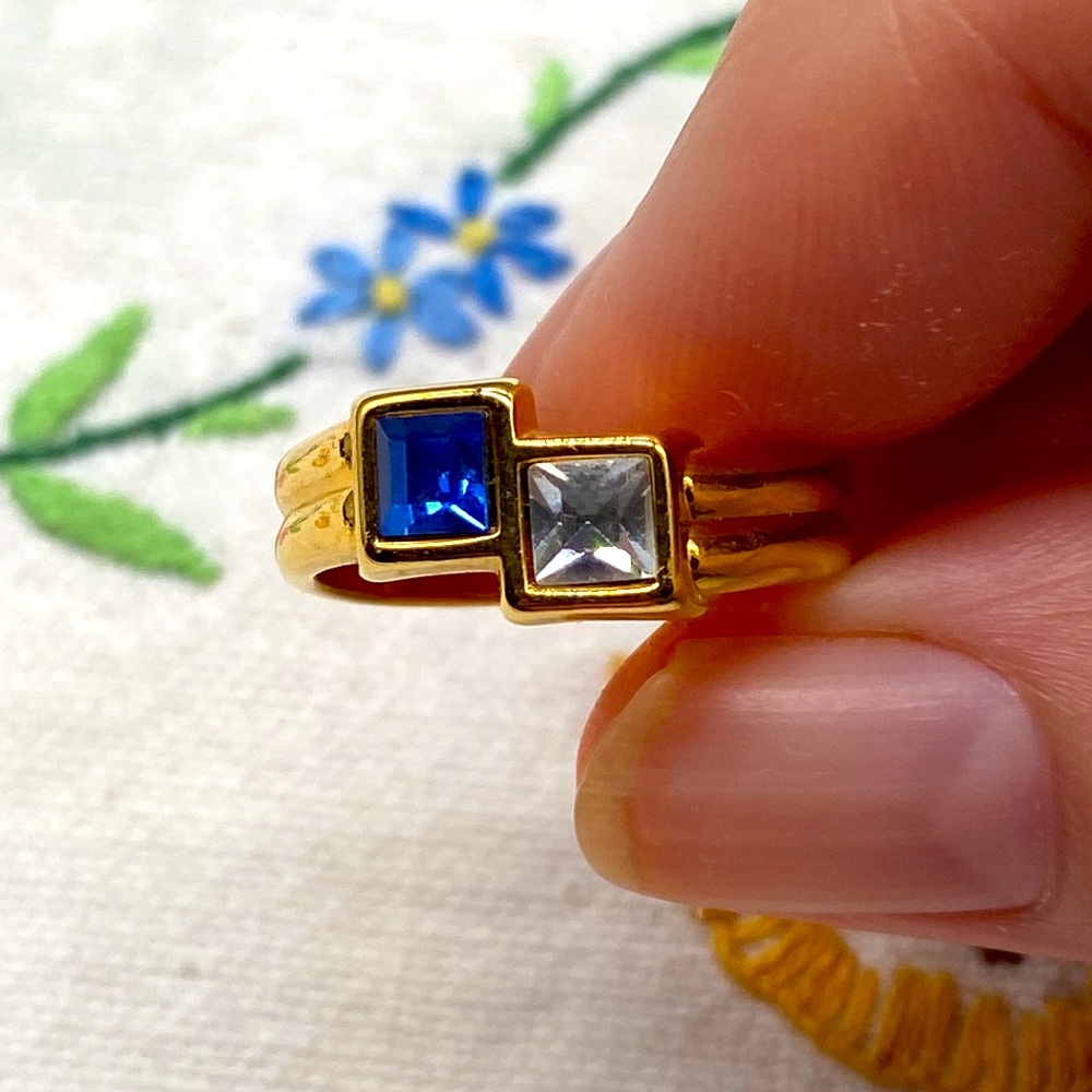 Vintage Avon Delicate Hues Stackable Ring Simulat… - image 3